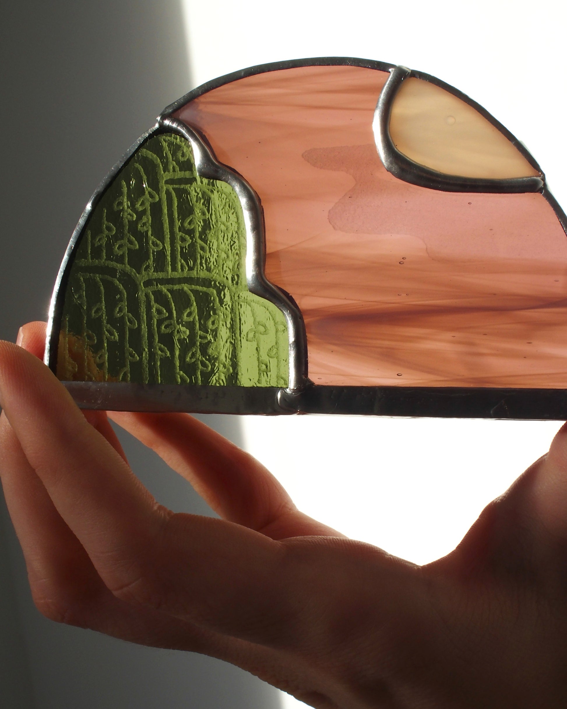 photophore verre vitrail gravé arbre artisanal