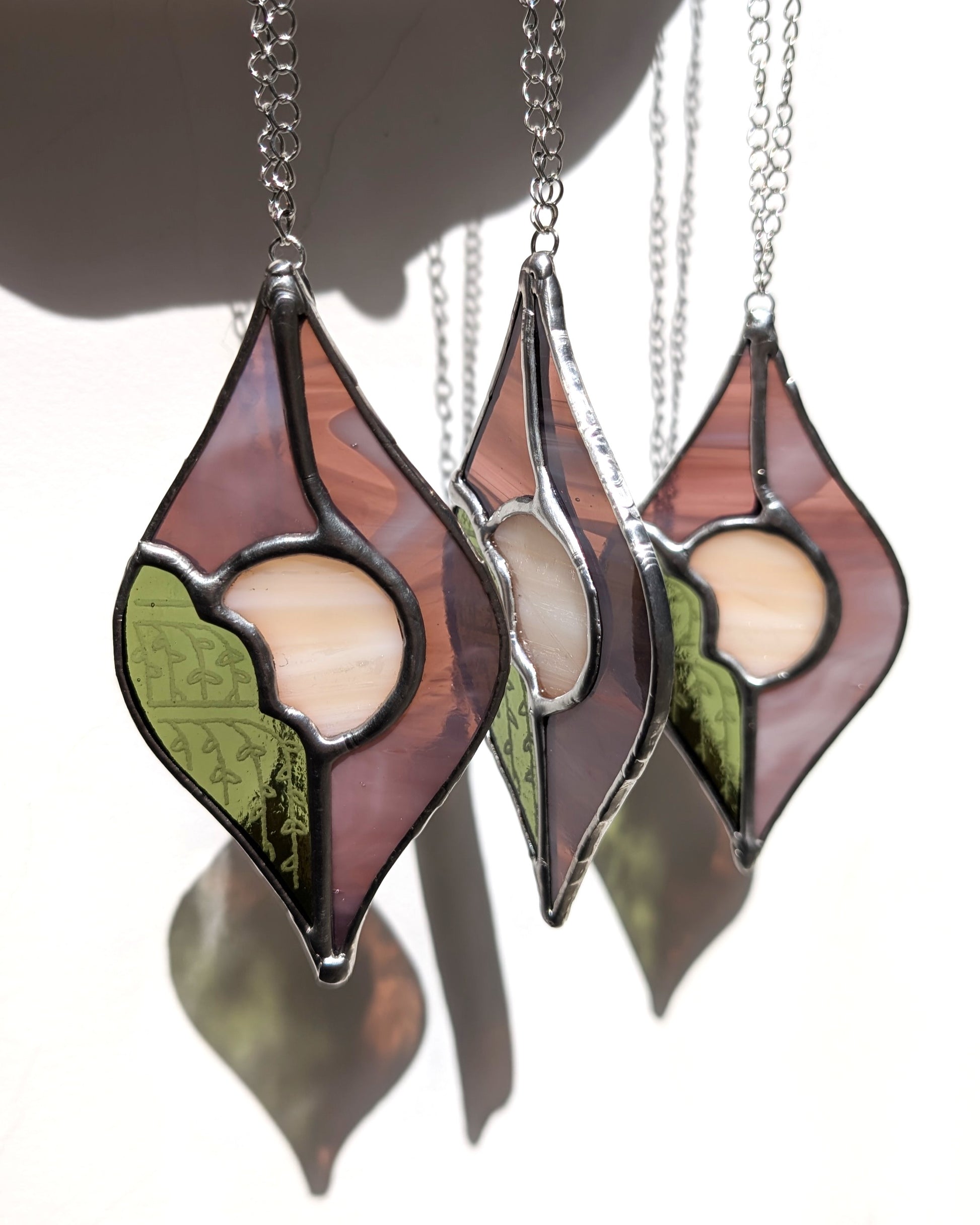 Vitraux suspension arbre nature artisanal